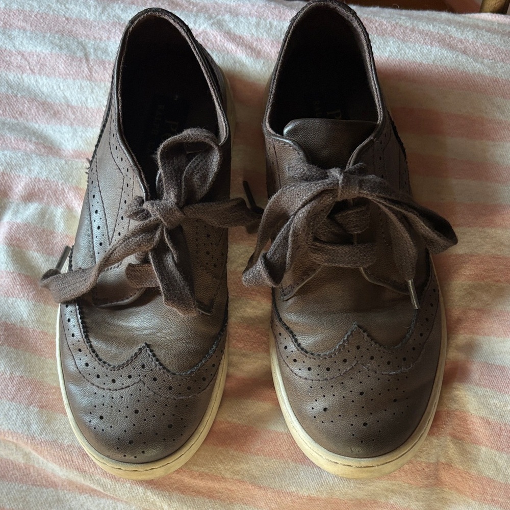 Ralph Lauren Dark Brown Leather Oxfords - great condition size 1